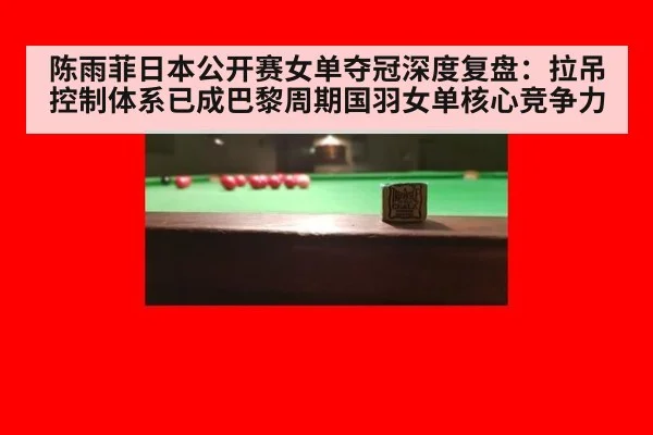 陈雨菲日本公开赛女单夺冠深度复盘：拉吊控制体系已成巴黎周期国羽女单核心竞争力（j9 game）